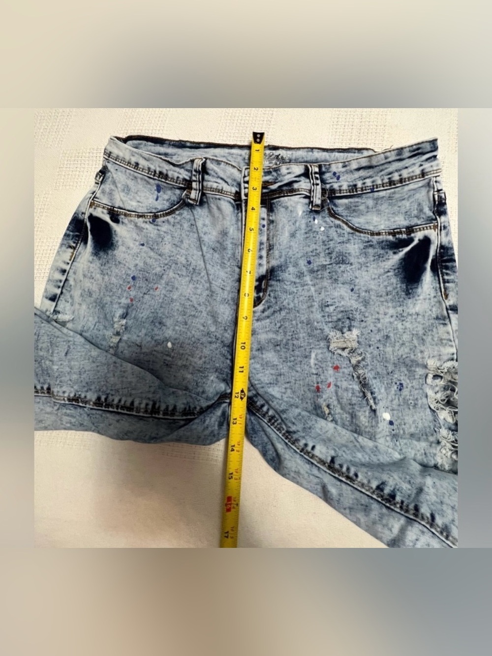 Light Blue Skinny Jeans with Fringe Side Trim - Picture 5 of 8